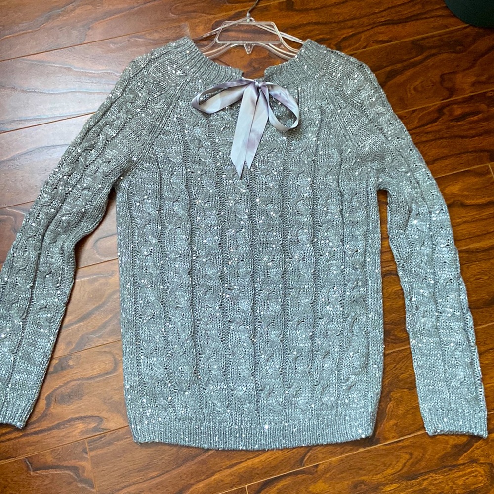 Suzy Shier glitter sequin sweater in size M